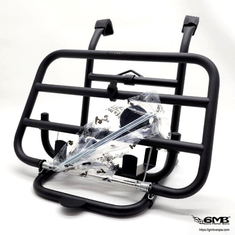 FA Italia Front Rack for Vespa All Classic Models - Black (fit Jerry Can 5 liters)