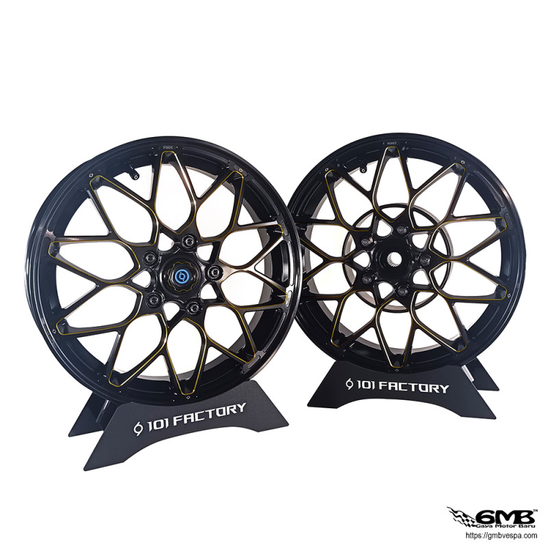 1O1 Factory Wheel Set X.I.N. Series 12" Black Stripe Gold LIMITED